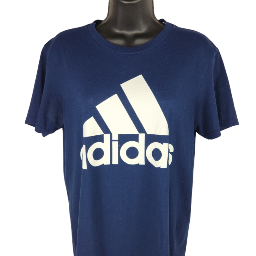 Adidas, women's Navy blue adidas tee shirt, short sleeves, round neck, Sz S/P - Picture 1 of 5